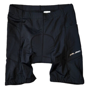 NWT Valano black nylon blend padded bicycle cycling shorts mens Sized XL